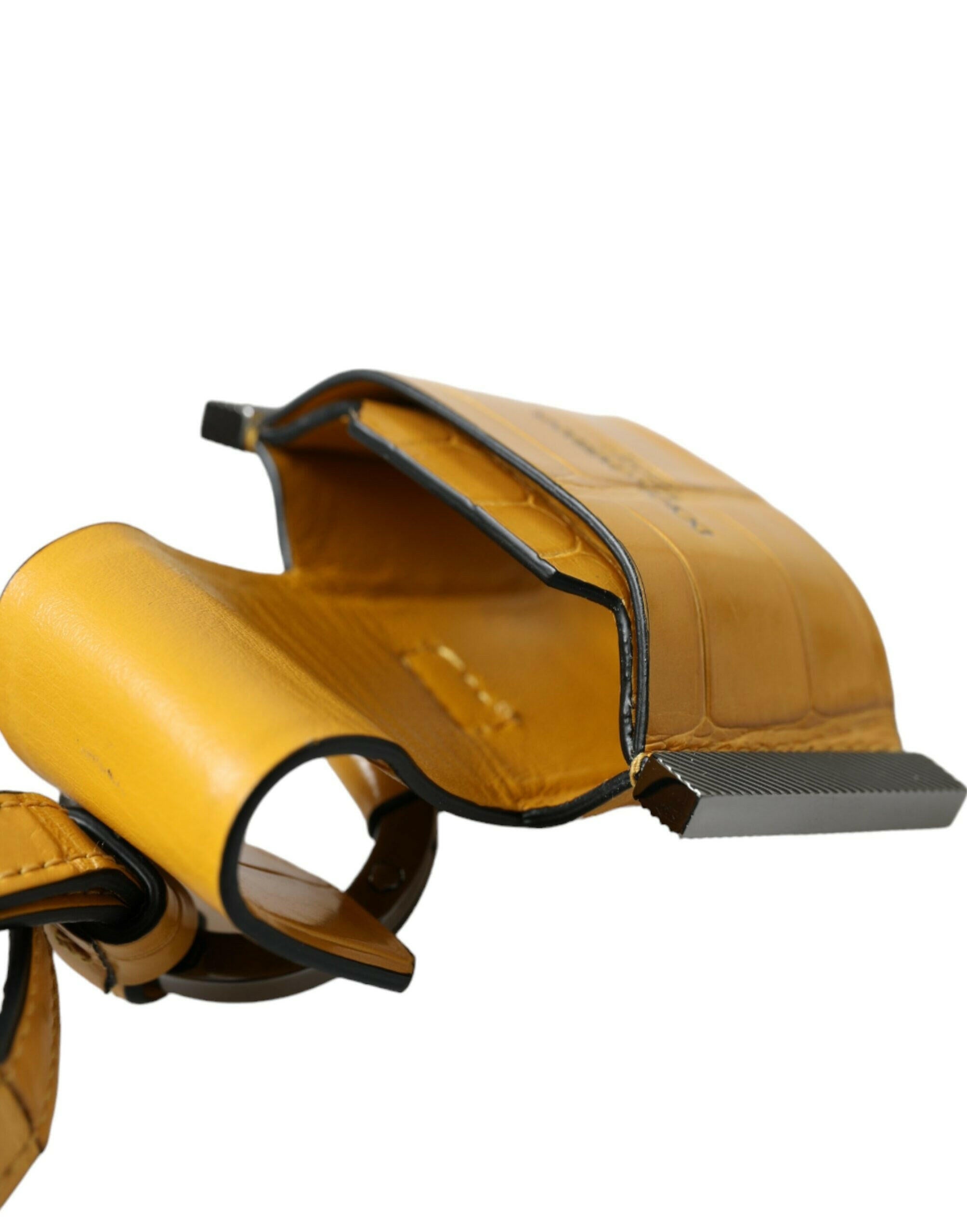 Dolce & Gabbana Yellow Crocodile Leather Logo Print Lanyard Keychain -   -  Dolce & Gabbana. Dolce & Gabbana Yellow Crocodile Leather Logo Print Lanyard Keychain -   -  Dolce & Gabbana.