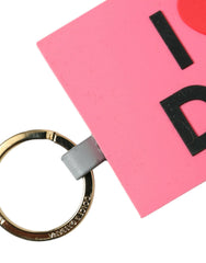 Dolce & Gabbana Pink Silicone DG Logo Gold Brass Keychain -   -  Dolce & Gabbana.