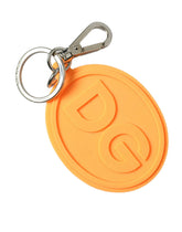 Dolce & Gabbana Orange Rubber DG Logo Silver Brass Metal Keyring Keychain -   -  Dolce & Gabbana.