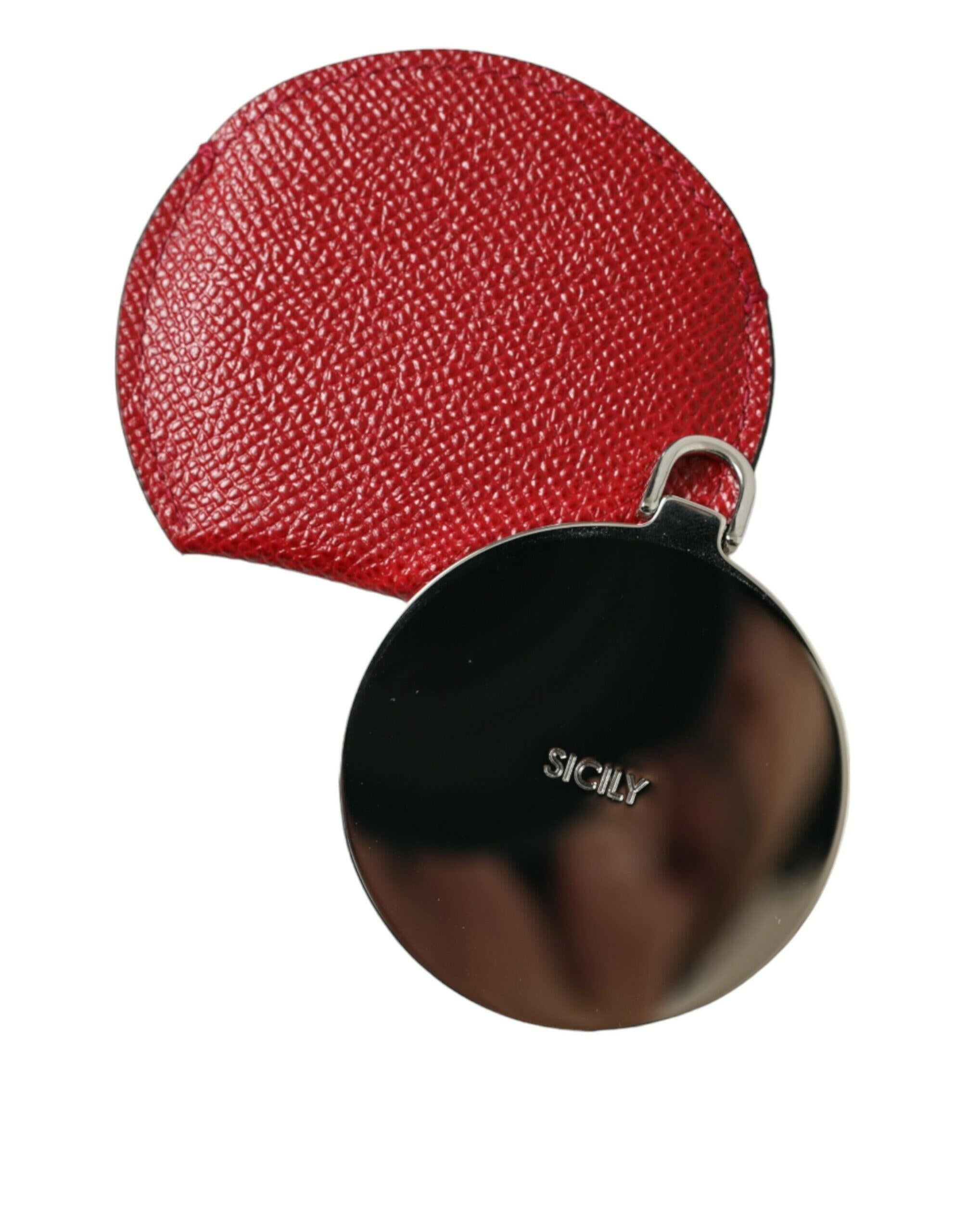 Dolce & Gabbana Red Calfskin Leather Round Logo Hand Mirror Holder -   -  Dolce & Gabbana. Dolce & Gabbana Red Calfskin Leather Round Logo Hand Mirror Holder -   -  Dolce & Gabbana.
