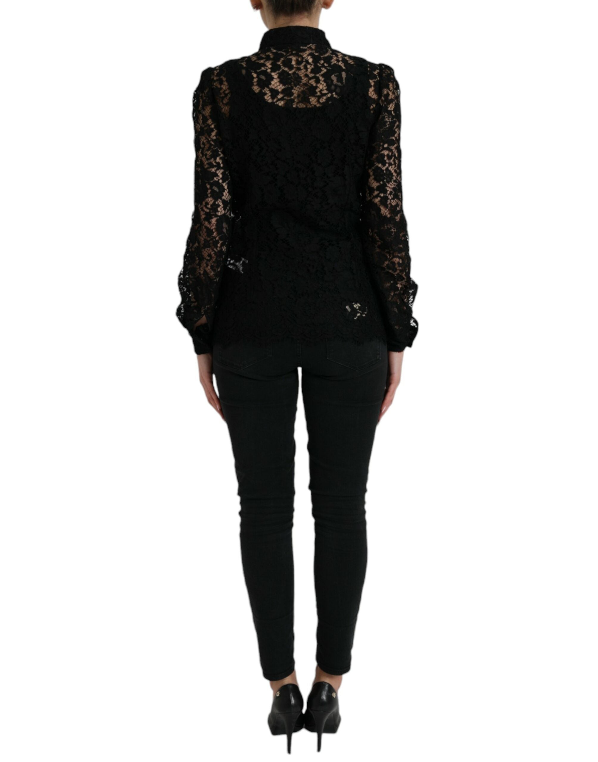 Dolce & Gabbana Black Floral Lace Long Sleeves Blouse Top -   -  Dolce & Gabbana. Dolce & Gabbana Black Floral Lace Long Sleeves Blouse Top -   -  Dolce & Gabbana.