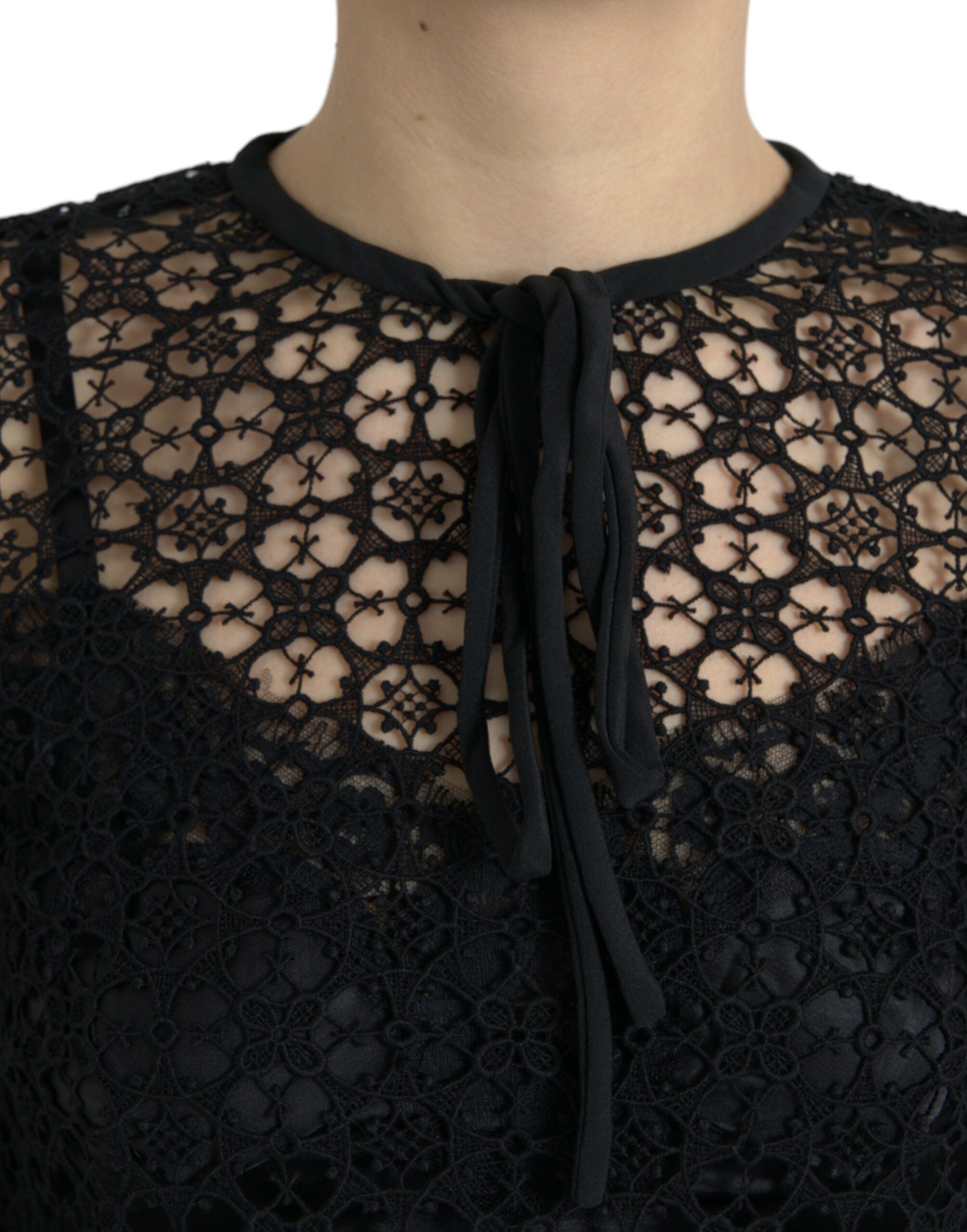 Dolce & Gabbana Black Floral Lace Short Sleeves Blouse Top -   -  Dolce & Gabbana. Dolce & Gabbana Black Floral Lace Short Sleeves Blouse Top -   -  Dolce & Gabbana.