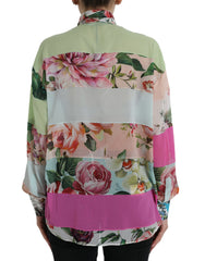 Dolce & Gabbana Multicolor Floral Patchwork Ascot Collar Top -   -  Dolce & Gabbana.