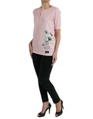 Dolce & Gabbana Pink Floral Print Cotton Short Sleeves T-shirt -   -  Dolce & Gabbana.