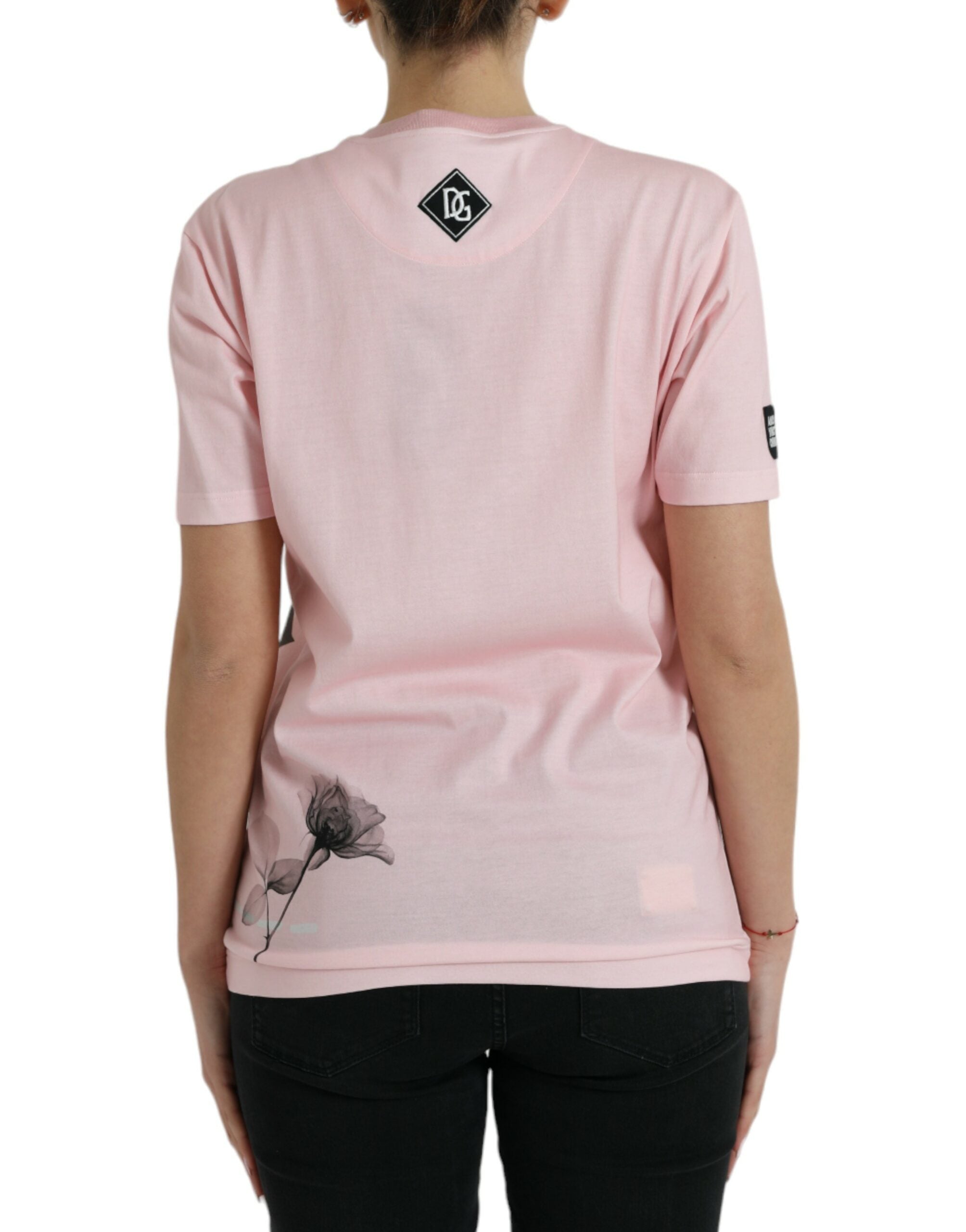 Dolce & Gabbana Pink Floral Print Cotton Short Sleeves T-shirt -   -  Dolce & Gabbana. Dolce & Gabbana Pink Floral Print Cotton Short Sleeves T-shirt -   -  Dolce & Gabbana.