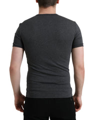 Dolce & Gabbana Dark Gray Cotton Crew Neck T-shirt -   -  Dolce & Gabbana.