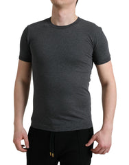 Dolce & Gabbana Dark Gray Cotton Crew Neck T-shirt -   -  Dolce & Gabbana.