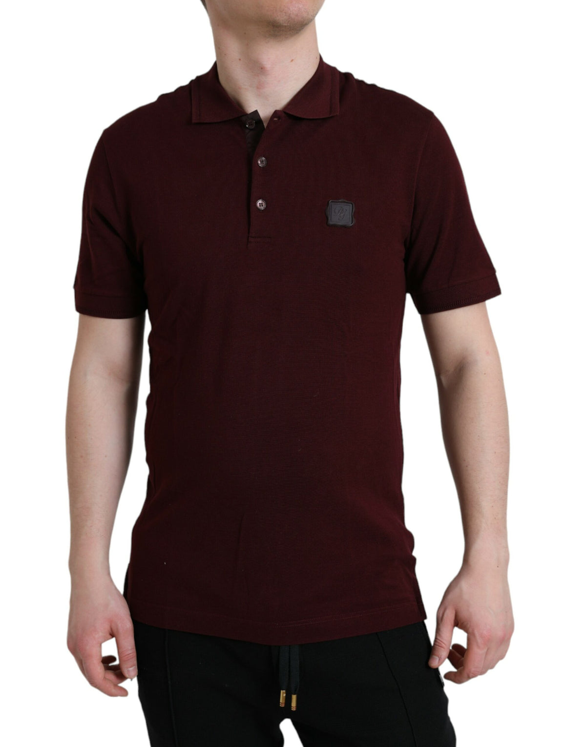 Dolce & Gabbana Maroon Collared Short Sleeves Polo T-shirt -   -  Dolce & Gabbana.