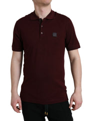 Dolce & Gabbana Maroon Collared Short Sleeves Polo T-shirt -   -  Dolce & Gabbana.