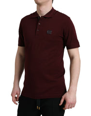 Dolce & Gabbana Maroon Collared Short Sleeves Polo T-shirt -   -  Dolce & Gabbana.