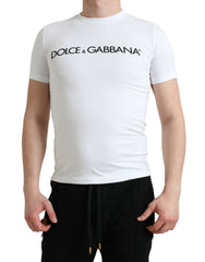 Dolce & Gabbana White Logo Print Cotton Crew Neck T-shirt -   -  Dolce & Gabbana.