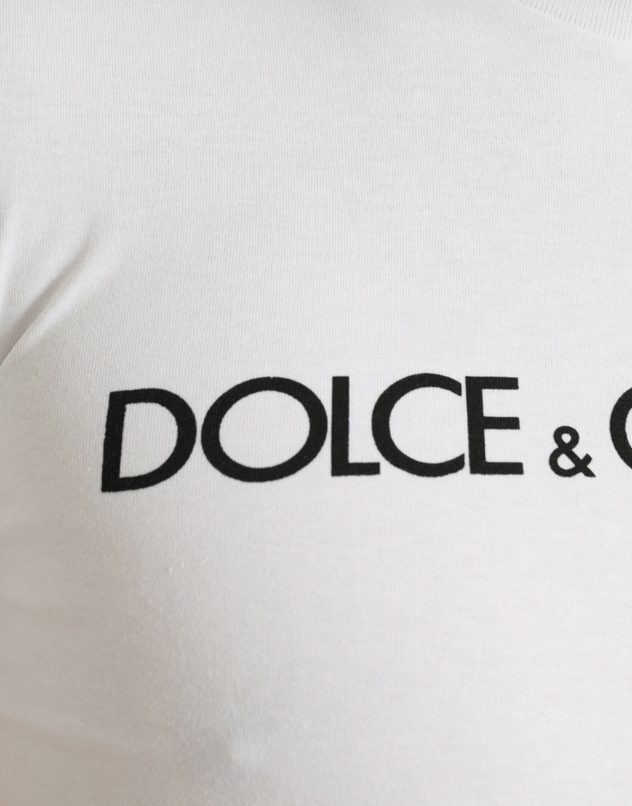Dolce & Gabbana White Logo Print Cotton Crew Neck T-shirt -   -  Dolce & Gabbana. Dolce & Gabbana White Logo Print Cotton Crew Neck T-shirt -   -  Dolce & Gabbana.