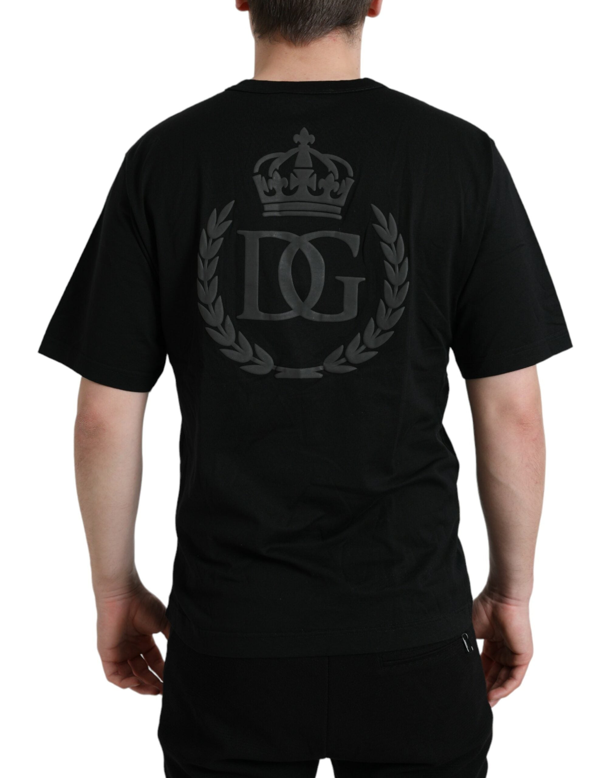 Dolce & Gabbana Black Logo Embossed Crew Neck Short Sleeves T-shirt -   -  Dolce & Gabbana. Dolce & Gabbana Black Logo Embossed Crew Neck Short Sleeves T-shirt -   -  Dolce & Gabbana.