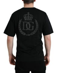 Dolce & Gabbana Black Logo Embossed Crew Neck Short Sleeves T-shirt -   -  Dolce & Gabbana.