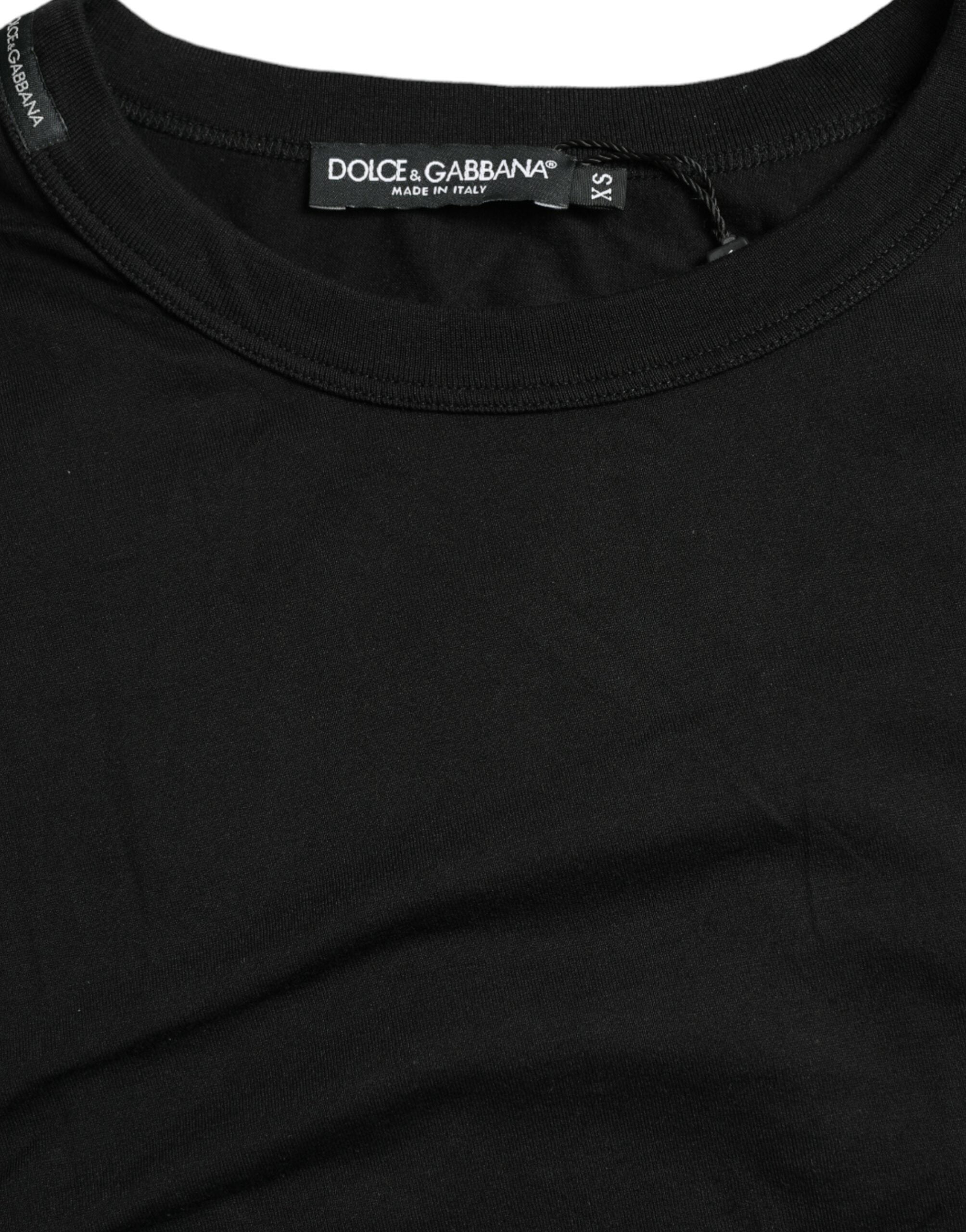 Dolce & Gabbana Black Logo Embossed Crew Neck Short Sleeves T-shirt -   -  Dolce & Gabbana. Dolce & Gabbana Black Logo Embossed Crew Neck Short Sleeves T-shirt -   -  Dolce & Gabbana.