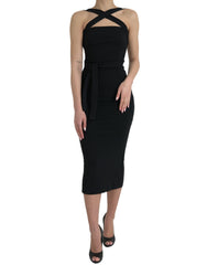 Dolce & Gabbana Black Sheath Halter Sleeveless Midi Dress -   -  Dolce & Gabbana.