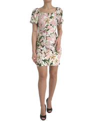 Dolce & Gabbana Pink Lily Viscose Sheath Stretch Mini Dress -   -  Dolce & Gabbana.