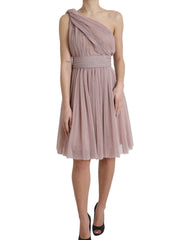 Dolce & Gabbana Light Lilac Pleated Lame Tulle One Shoulder Dress -   -  Dolce & Gabbana.