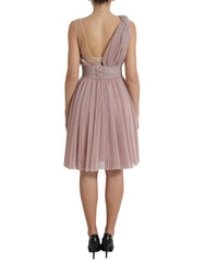 Dolce & Gabbana Light Lilac Pleated Lame Tulle One Shoulder Dress -   -  Dolce & Gabbana.