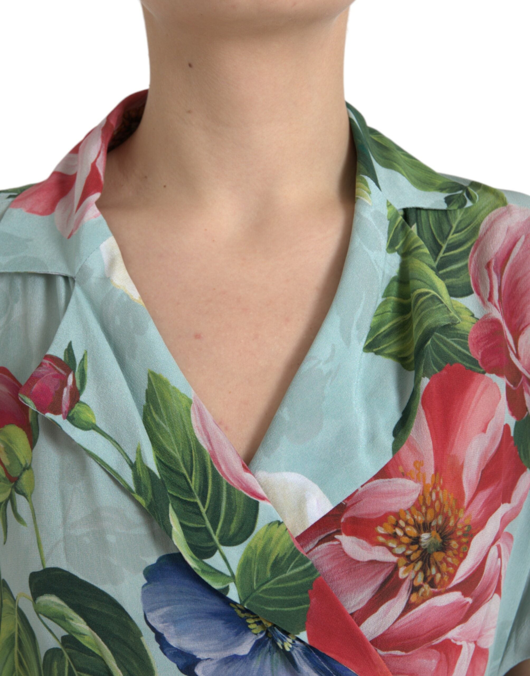 Dolce & Gabbana Blue Floral Wide Leg Wrap Jumpsuit Dress -   -  Dolce & Gabbana. Dolce & Gabbana Blue Floral Wide Leg Wrap Jumpsuit Dress -   -  Dolce & Gabbana.