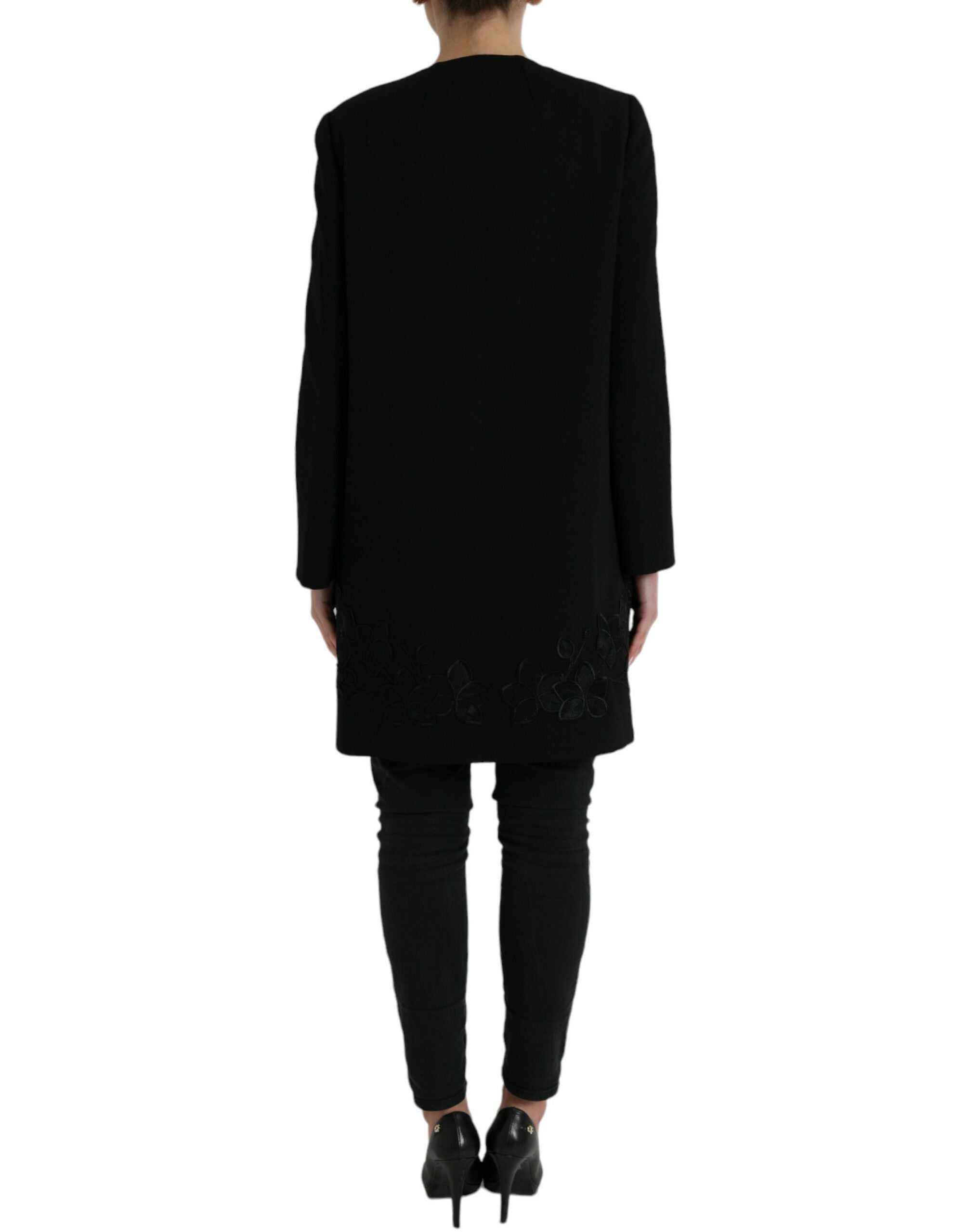 Dolce & Gabbana Black Floral Wool Button Embellished Jacket -   -  Dolce & Gabbana. Dolce & Gabbana Black Floral Wool Button Embellished Jacket -   -  Dolce & Gabbana.