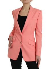 Dolce & Gabbana Pink Polyester Single Breasted Blazer Jacket -   -  Dolce & Gabbana.