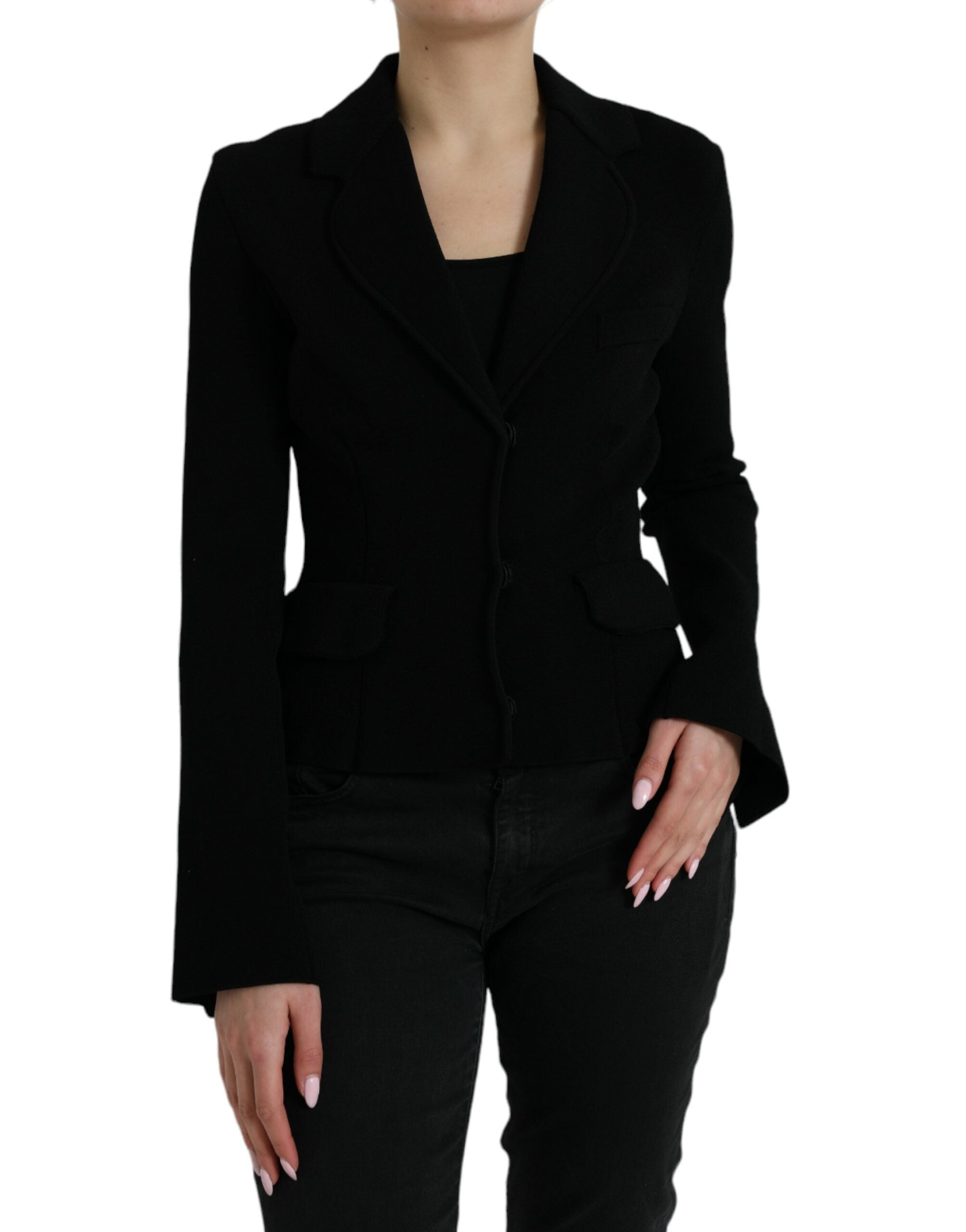 Dolce & Gabbana Black Viscose Single Breasted Blazer Jacket -   -  Dolce & Gabbana.