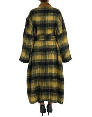 Dolce & Gabbana Yellow Checkered Long Sleeve Coat Jacket -   -  Dolce & Gabbana.
