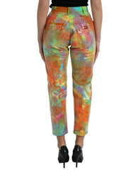Dolce & Gabbana Multicolor Tie Dye Sequined High Waist Cropped Pants -   -  Dolce & Gabbana.