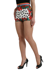 Dolce & Gabbana Multicolor Floral Polka Dot Hot Pants Shorts -   -  Dolce & Gabbana.