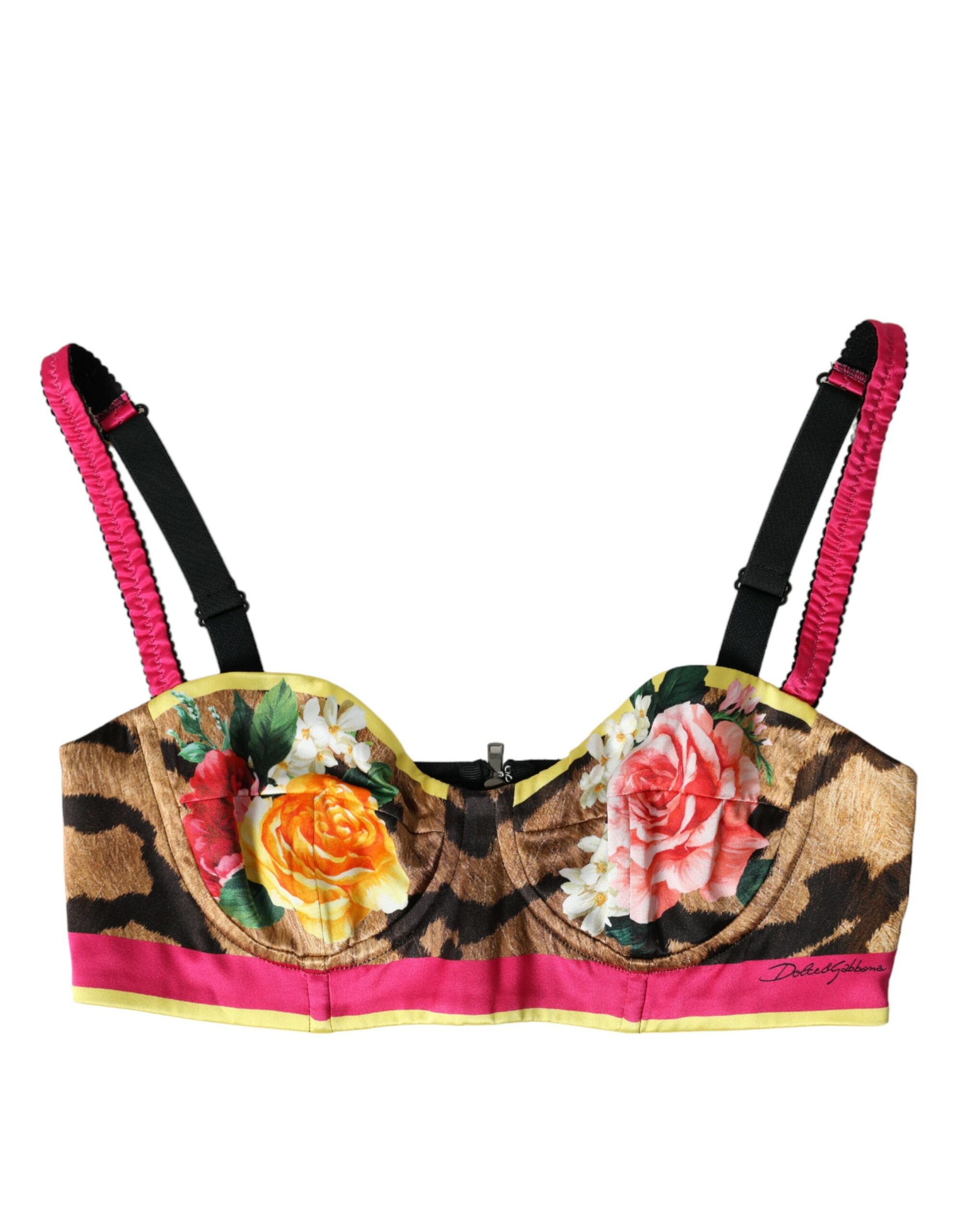 Dolce & Gabbana Multicolor Floral Sleeveless Bustier Crop Top -   -  Dolce & Gabbana.