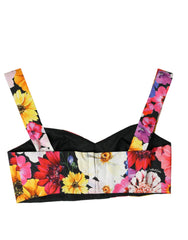 Dolce & Gabbana Multicolor Floral Sleeveless Bustier Crop Top -   -  Dolce & Gabbana.