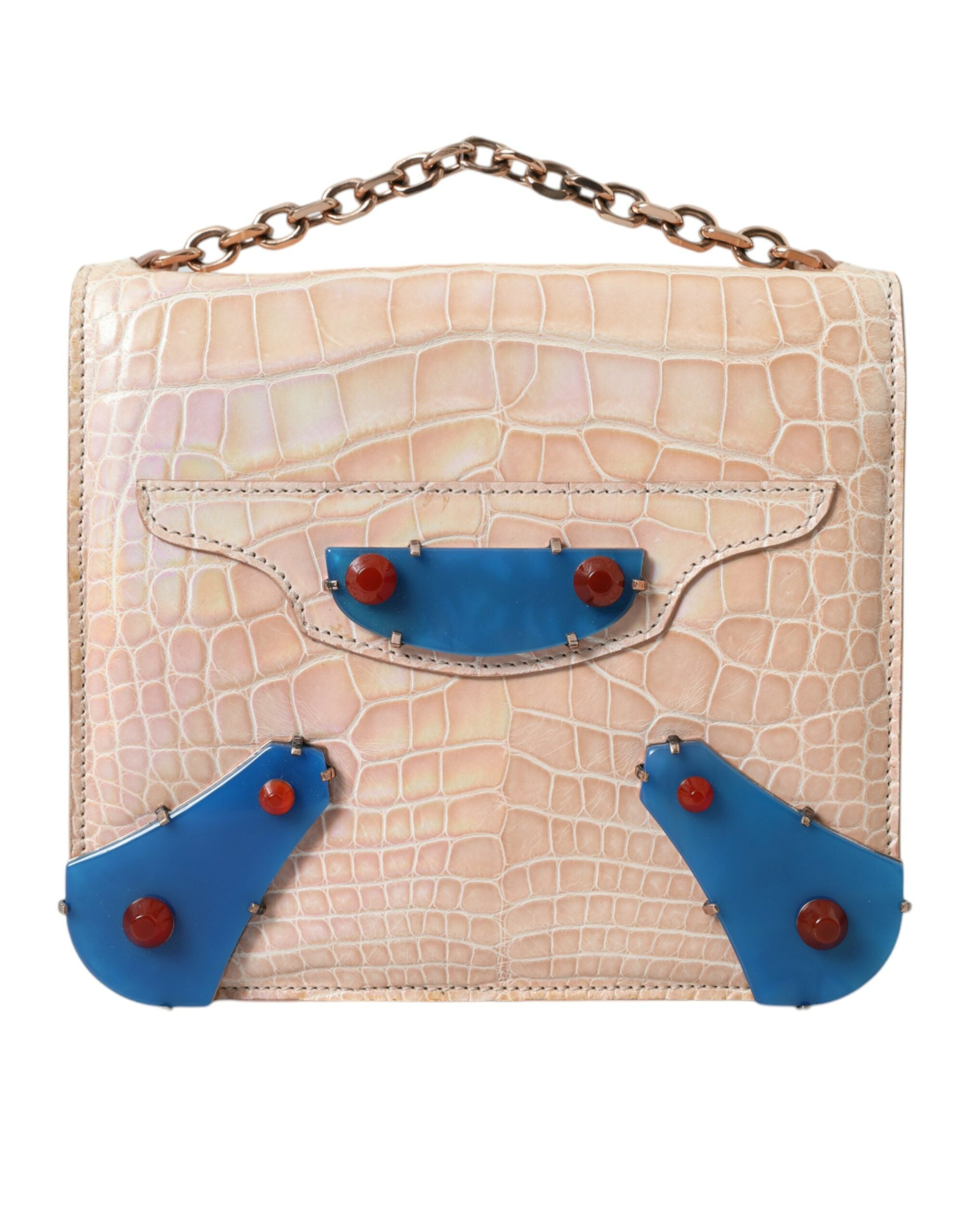 Balenciaga Beige Blue Agate Exotic Leather Gold Chain Purse Bag -  Luxury Clutch Bag for Women -  Balenciaga.