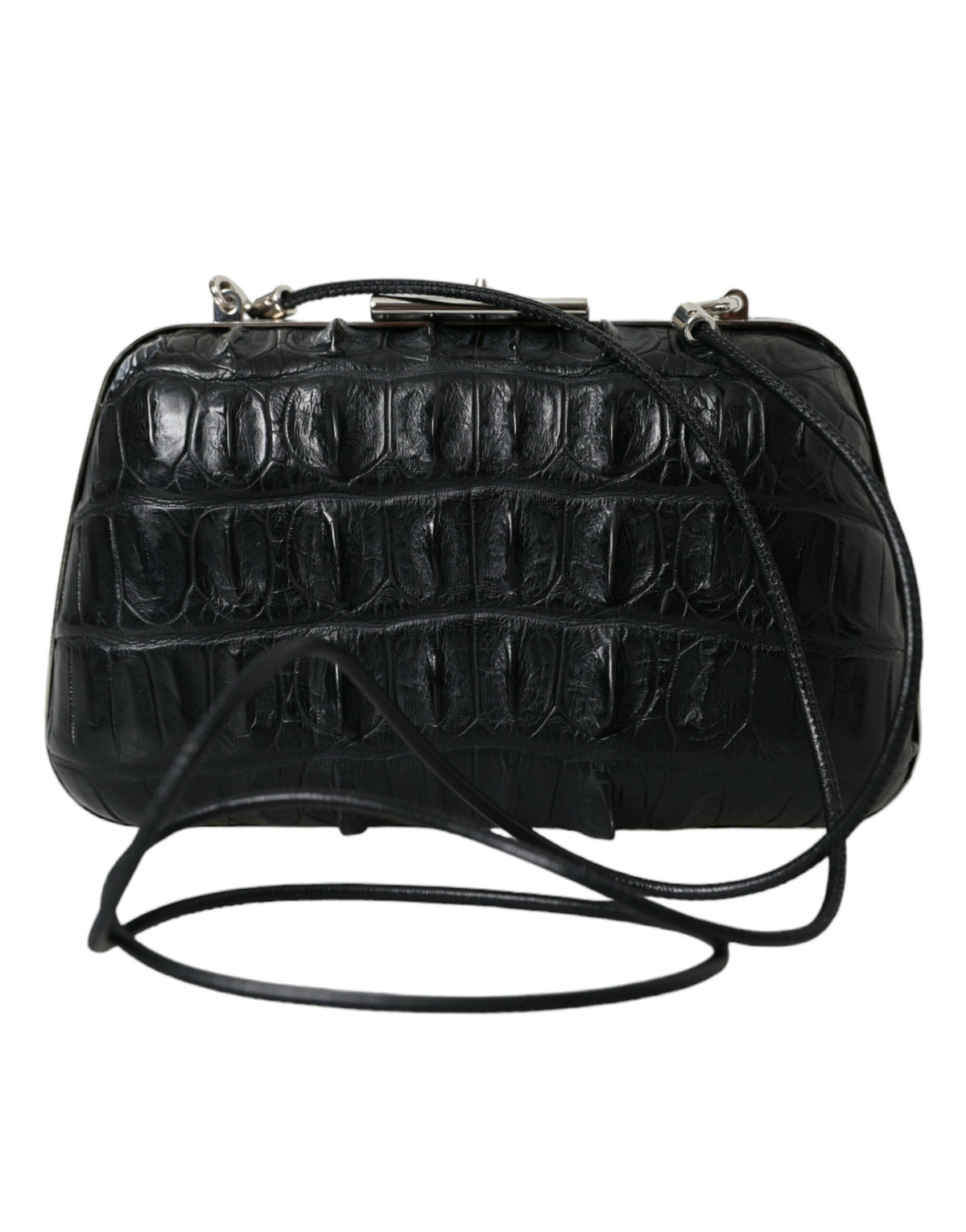 Balenciaga Black Exotic Skin Leather Shoulder Crossbody Box Clutch Bag -   -  Balenciaga.