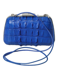 Balenciaga Blue Exotic Skin Leather Shoulder Crossbody Box Clutch Bag -   -  Balenciaga.