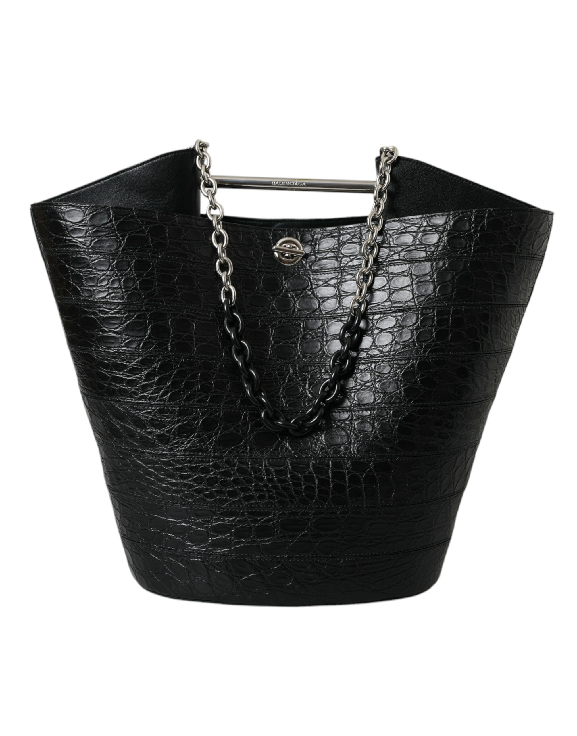 Balenciaga Black Exotic Skin Leather Maxi Bucket Tote Purse Bag -   -  Balenciaga.