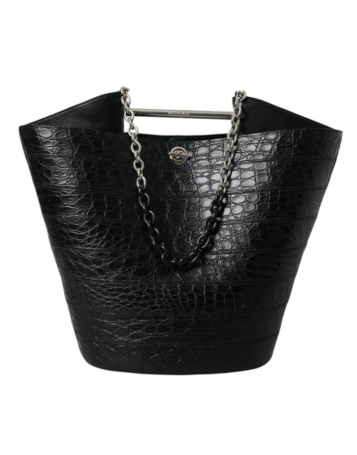 Balenciaga Black Exotic Skin Leather Maxi Bucket Tote Purse Bag -   -  Balenciaga.