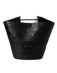 Balenciaga Black Exotic Skin Leather Maxi Bucket Tote Purse Bag -   -  Balenciaga.
