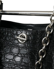 Balenciaga Black Exotic Skin Leather Maxi Bucket Tote Purse Bag -   -  Balenciaga.