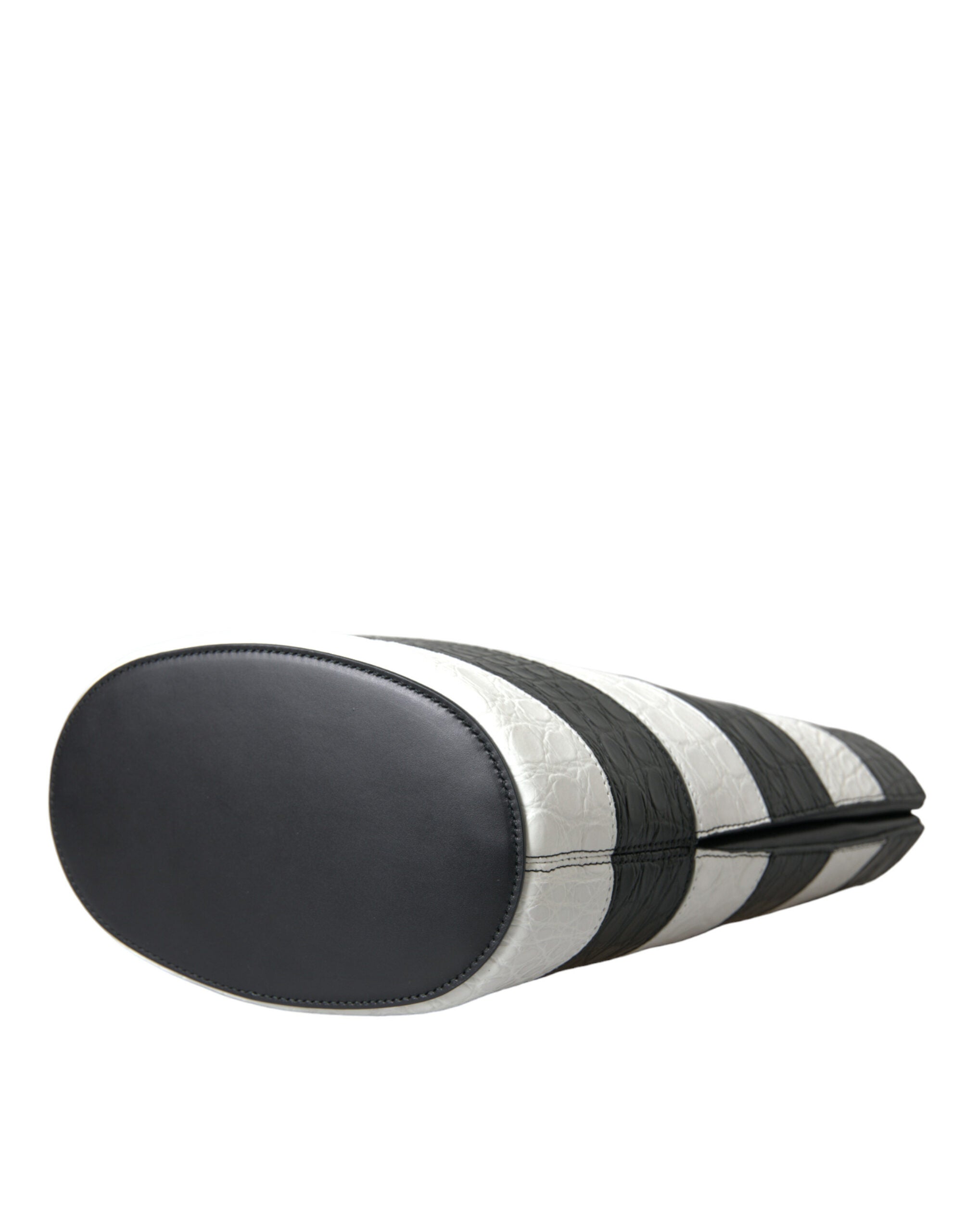 Balenciaga Black White Striped Exotic Skin Leather Maxi Bucket Tote Bag -   -  Balenciaga. Balenciaga Black White Striped Exotic Skin Leather Maxi Bucket Tote Bag -   -  Balenciaga.