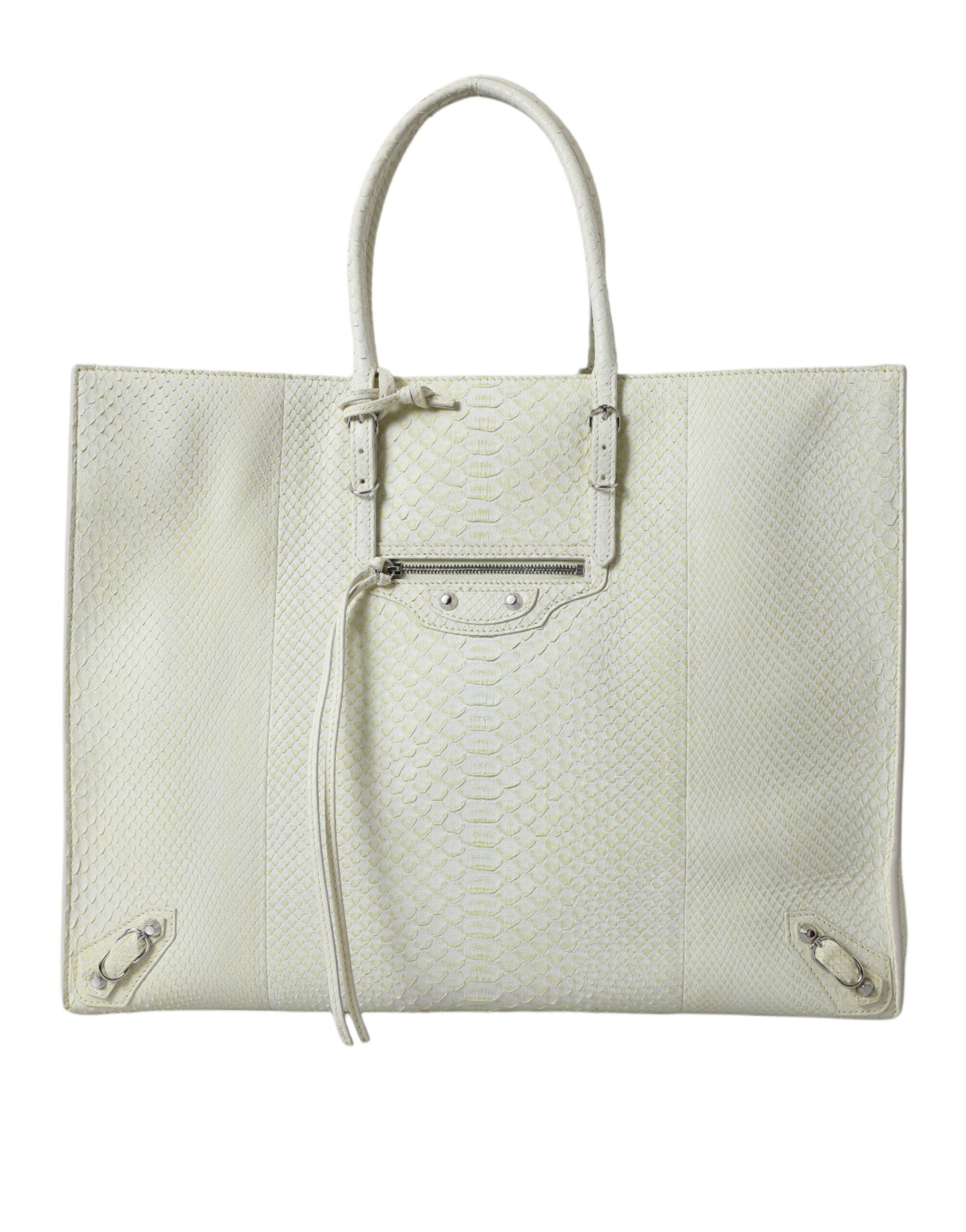 Balenciaga White Yellow Exotic Skin Leather Shopping Tote PAPIER Bag -  Luxury Shopper Bag for Women -  Balenciaga.
