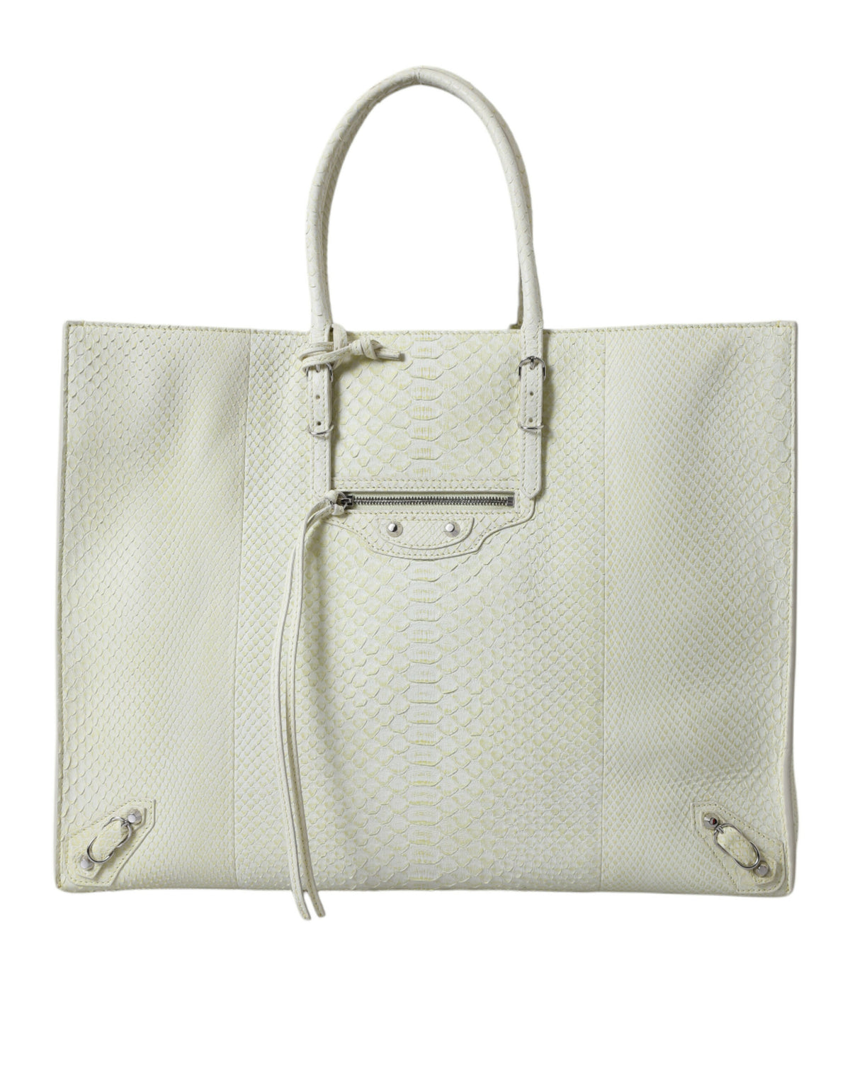 Balenciaga White Yellow Exotic Skin Leather Shopping Tote PAPIER Bag -  Luxury Shopper Bag for Women -  Balenciaga.