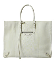 Balenciaga White Yellow Exotic Skin Leather Shopping Tote PAPIER Bag -  Luxury Shopper Bag for Women -  Balenciaga.