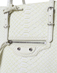 Balenciaga White Yellow Exotic Skin Leather Shopping Tote PAPIER Bag -  Luxury Shopper Bag for Women -  Balenciaga.