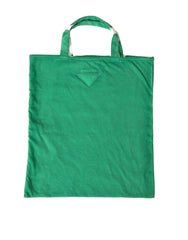 Prada Green Jersey Fabric Logo Shoulder Shopping Tote Shopping Bag -  Luxury Shopper Bag for Women -  Prada.