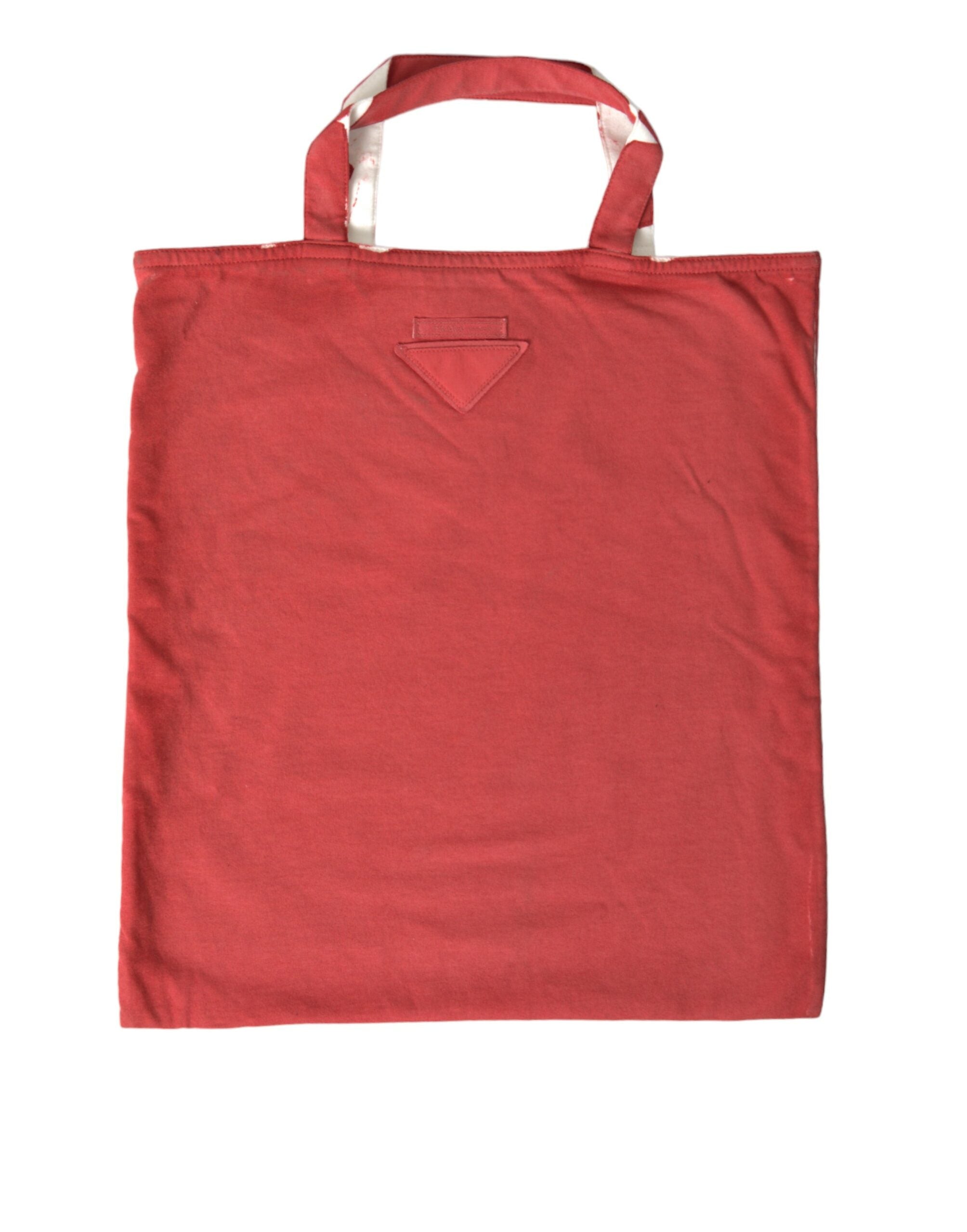 Prada Red Jersey Fabric Logo Shoulder Shopping Tote Bag -  Luxury Shopper Bag for Women -  Prada.