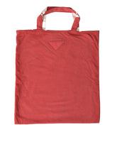Prada Red Jersey Fabric Logo Shoulder Shopping Tote Bag -  Luxury Shopper Bag for Women -  Prada.