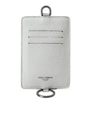 Dolce & Gabbana White Calf Leather Lanyard Logo Card Holder Wallet -  Wallets for Men -  Dolce & Gabbana.