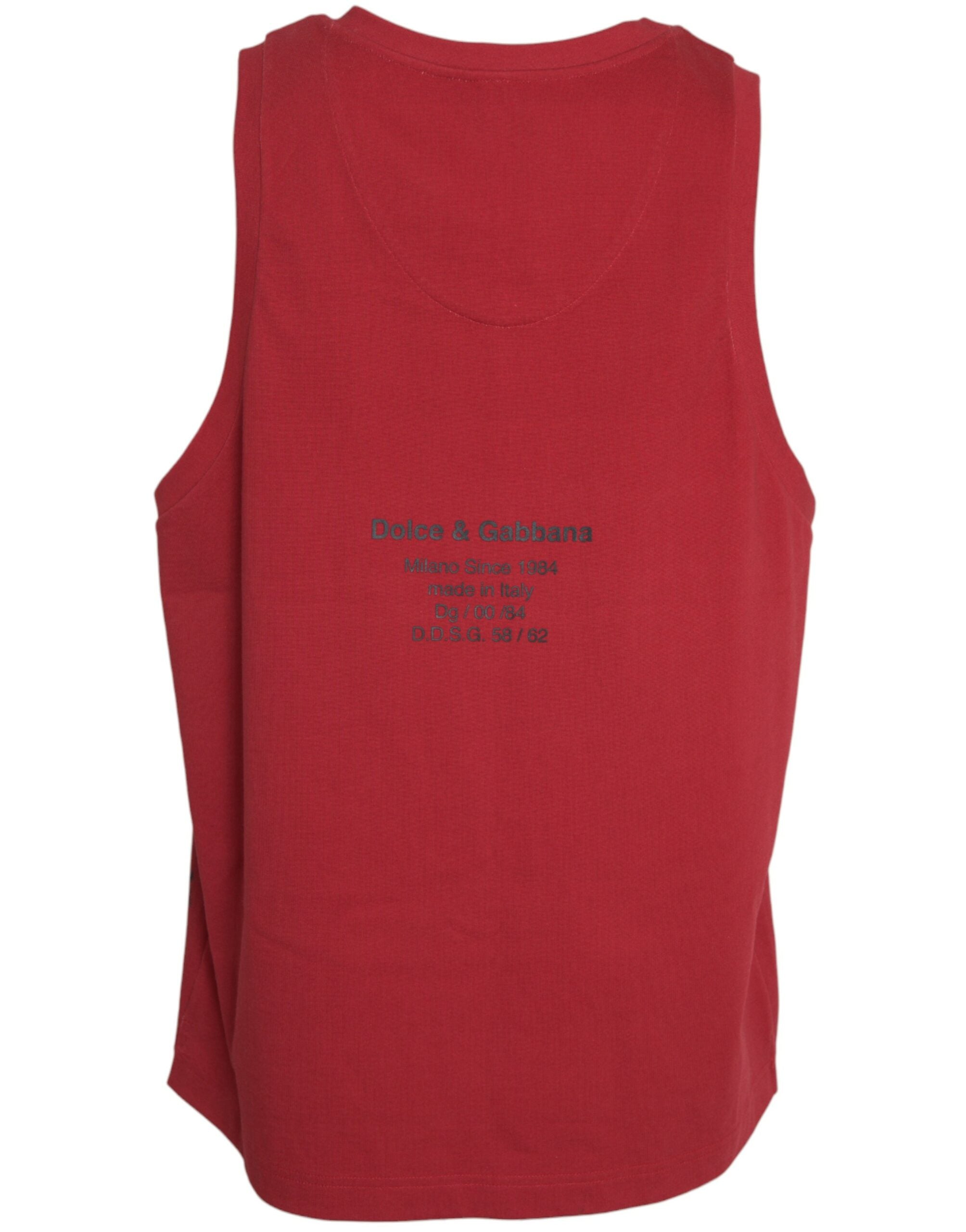 Dolce & Gabbana Red Leopard Print Sleeveless Tank T-shirt -   -  Dolce & Gabbana. Dolce & Gabbana Red Leopard Print Sleeveless Tank T-shirt -   -  Dolce & Gabbana.