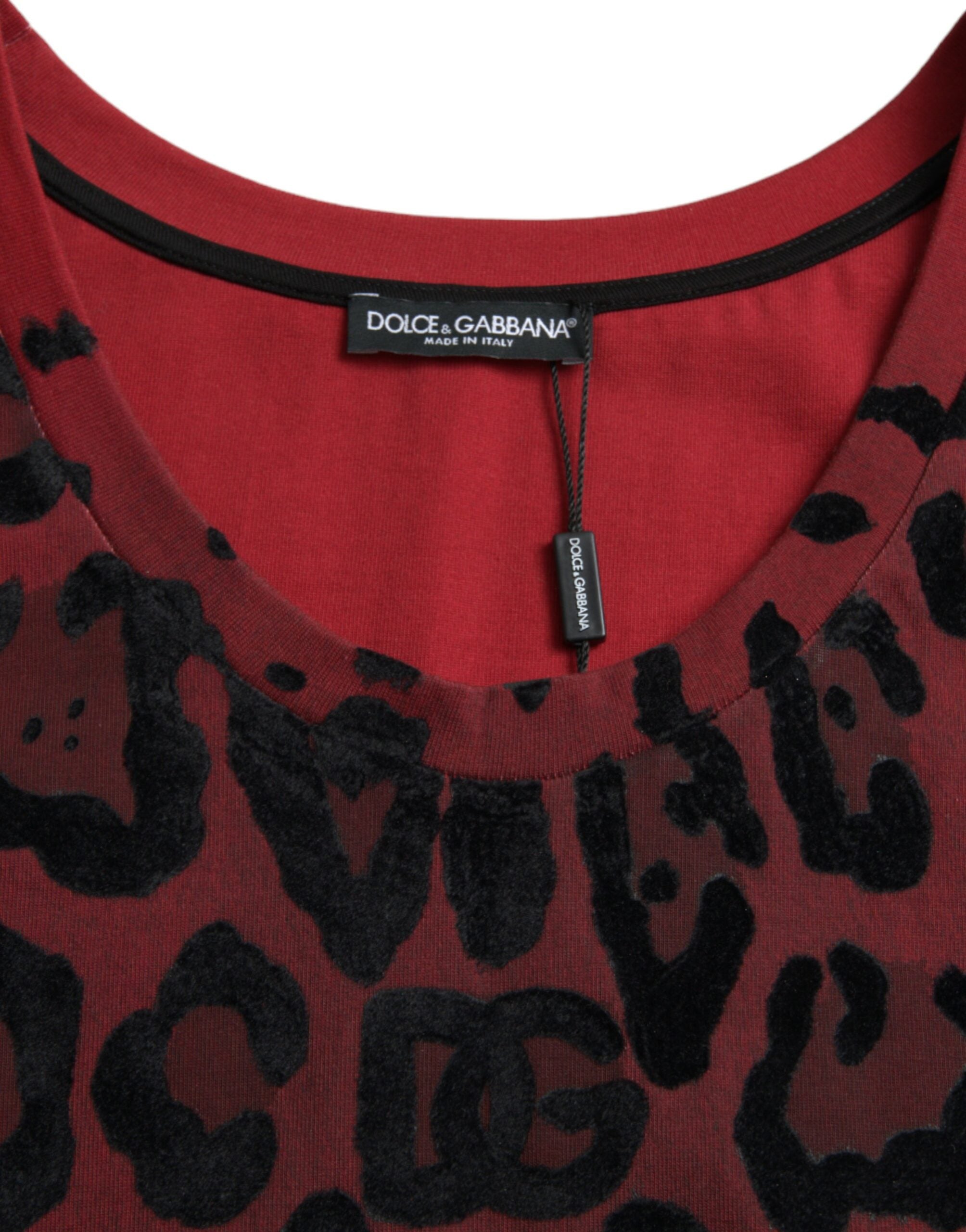 Dolce & Gabbana Red Leopard Print Sleeveless Tank T-shirt -   -  Dolce & Gabbana. Dolce & Gabbana Red Leopard Print Sleeveless Tank T-shirt -   -  Dolce & Gabbana.